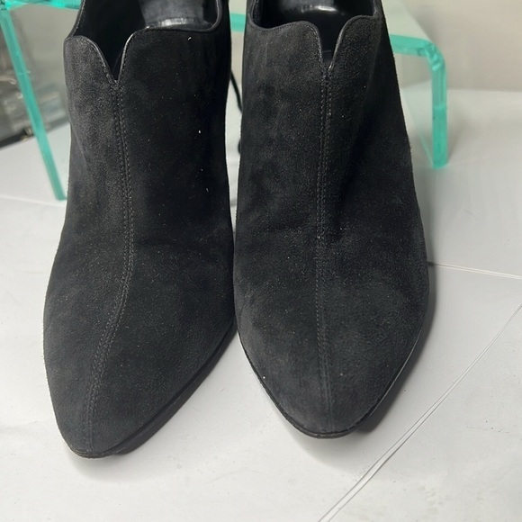 Alaia Sz 38 Black Suede Ankle Shoe Booties 3” Suede Covered Heel - Picture 8 of 11